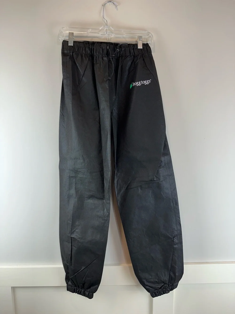 Frogg Toggs Youth Black Camping Hiking Scouts Polly Wogg Rain Suit Pants Large